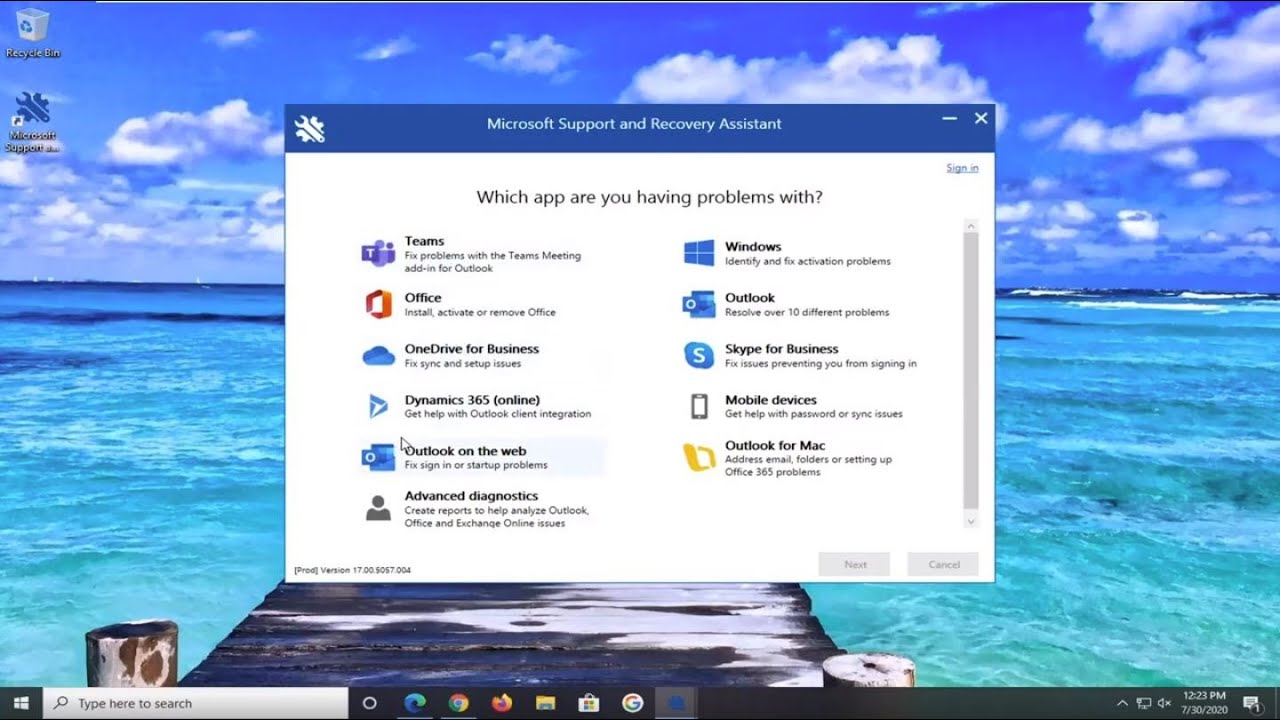 Microsoft Support and Recovery Assistant (SaRA) 17.0.8900.12